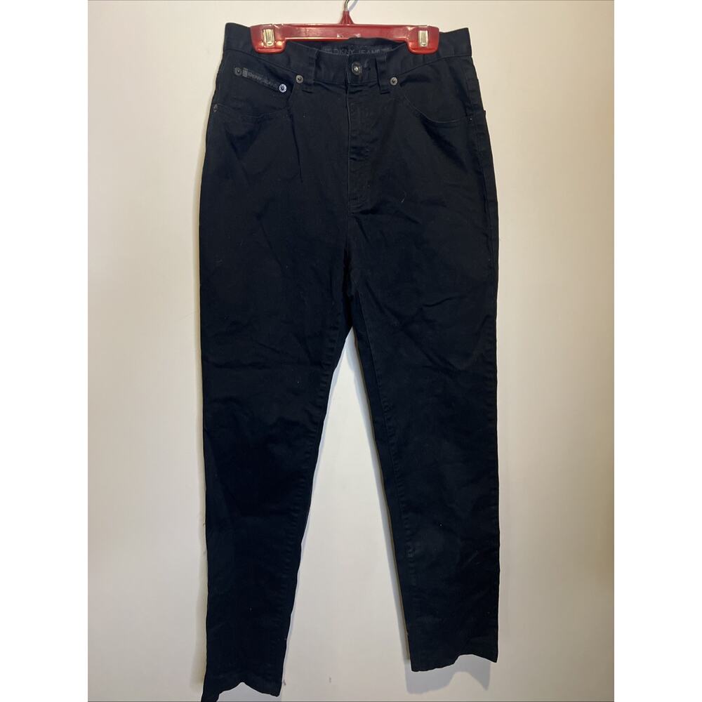 DKNY Jeans Womens Black High Waisted Tapered Leg Denim Pants Size 6